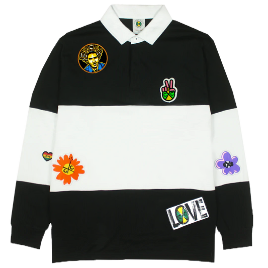 Cross Colours - Wide Stripe Patches Rugby - Black