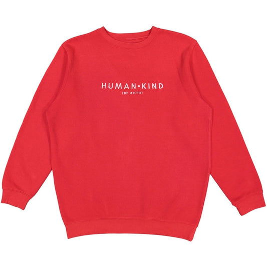 Human Kind Embroidered Crewneck - Red